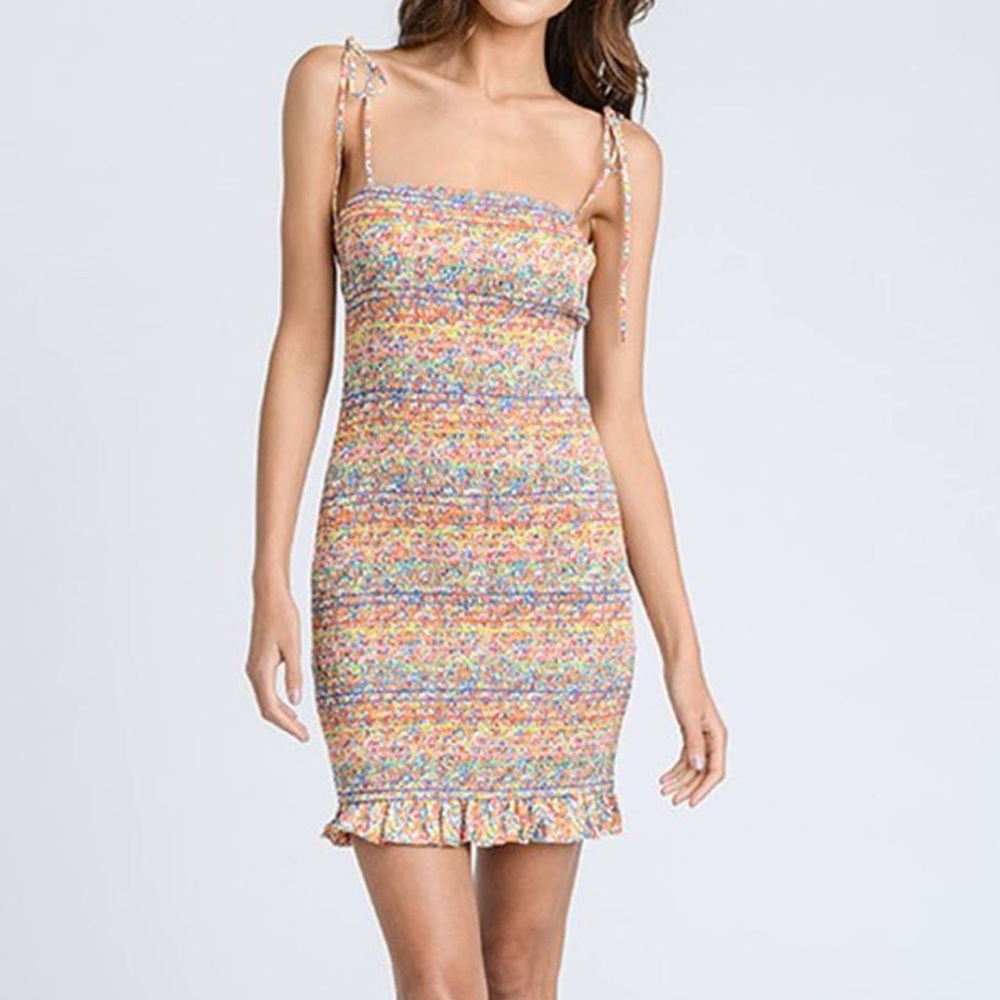 Rainbow smock mini dress
